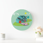 Retro-Vorstadtgebäude - Acrylmauer Große Wanduhr (Zuhause)