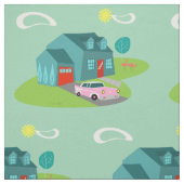 Retro Vorstadthaus gekämmtes Baumwollgewebe Stoff (Muster)