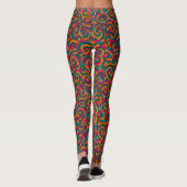 Retro Vortex Patchwork | Psychedelia-Wiederaufbau Leggings (Rückseite)