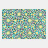 Retro Vortex Petal Burst Muster Geschenkpapier Set (Vorderseite 3)