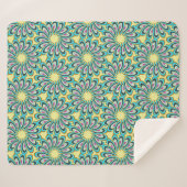 Retro Vortex Petal Burst Muster Sherpadecke (Vorderseite (Horizontal))