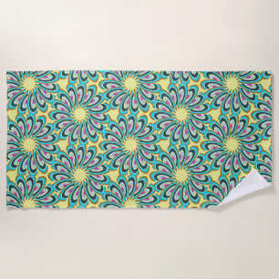 Retro Vortex Petal Burst Muster Strandtuch