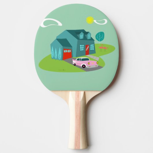 Retro Vorurban House Ping Pong Paddle Tischtennis Schläger (Vorderseite)