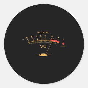 Retro-Vu-Meter Vintage-Audiotechniker Aufnahme Me Runder Aufkleber