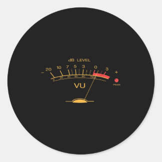Retro-Vu-Meter Vintage-Audiotechniker Aufnahme Me Runder Aufkleber