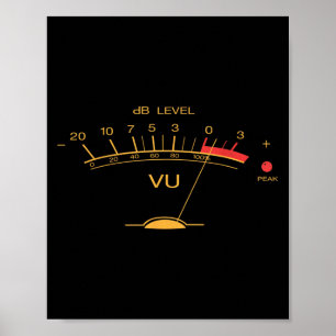 Retro Vu Meter Vintager Audio Engineer Recording M Poster