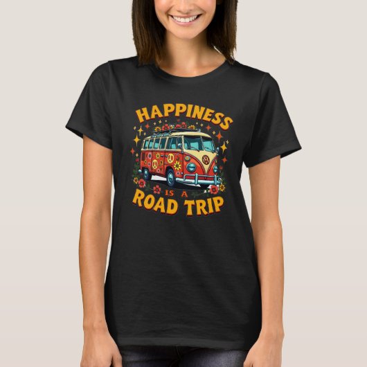 Retro VW Bus Roadtrip - T - Shirt für Frauen glück (Vorderseite)