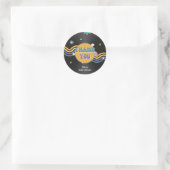Retro Vynil Record Groovy Baby Shower 70er 80er Gi Runder Aufkleber (Tasche)