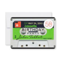 Retro W Cassette Tape 50. Geburtstagsparty Inv