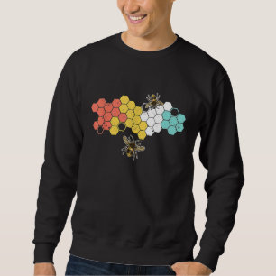 Retro-Waben-Imker-Design für Biene Sweatshirt
