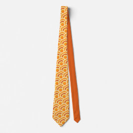 Retro-Waben-Wellen Orange-Sechseck-Muster Krawatte