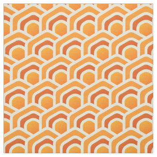 Retro-Waben-Wellen Orange Sechseck-Muster Stoff