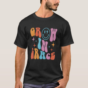 Retro wächst in Anmut religiösen Jesus Glaubenskre T-Shirt