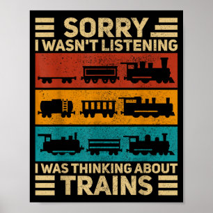 Retro-Wagen-Zugliebhaber-Modellbahn-Schaffner F Poster