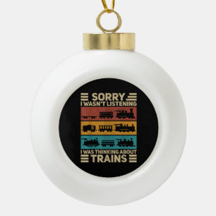 Retro-Wagentrain-Liebhaber-Modellbahn-Schaffner F Keramik Kugel-Ornament