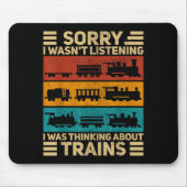 Retro Wagon Train Lover Model Railroad Conductor F Mousepad (Vorne)