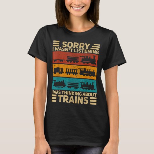 Retro Wagon Train Lover Model Railroad Conductor F T-Shirt (Vorderseite)