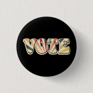 Retro-Wahl Aufruf zur Wahl mit Vintage-Sunburst Button