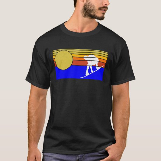 Retro wakeboarder sunset wakeboarding wakeboard T-Shirt (Vorderseite)