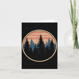 Retro-Wald-Bäume-Wildlife-Natur-Vintage Karte