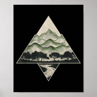 Retro-Wald-Bäume-Wildnis-Natur-Vintage Poster
