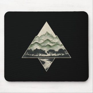 Retro-Wald-Bäume-Wildtiere-Natur-Vintage Mousepad