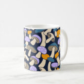 Retro-Wald-Pilze-Sammeln-Mitternachtswald Kaffeetasse (VorderseiteRechts)