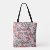 Retro-Wald-Pilzmuster Herbst-Mycelium Tasche (Rückseite)