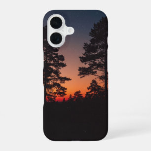 Retro-Wald-Silhouette iPhone 16 Hülle