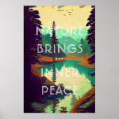 Retro-Wälder mit Seenlandschaft Poster (Vorne)