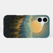 Retro Waldmondaufgang iPhone 16 Hülle (Rückseite (Horizontal))
