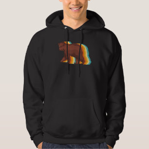 Retro-Waldtier Grizzlybär Hoodie