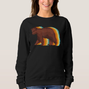 Retro-Waldtier Grizzlybär Sweatshirt