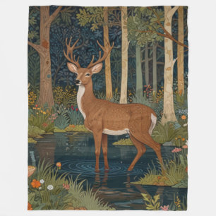 Retro-Waldwild Fleecedecke