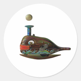 RETRO WALE T - SHIRT RUNDER AUFKLEBER