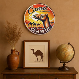 Retro wall art  Vintage Camel Cigarettes Große Wanduhr