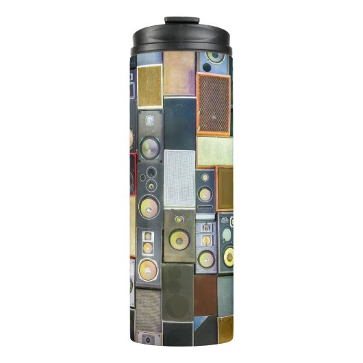 Retro Wall-Hung: Design Vintager Lautsprecher Thermosbecher (Vorderseite)