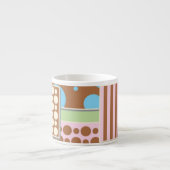 Retro Wallpaper Patchwork Espresso Tasse (Vorderseite)