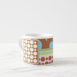 Retro Wallpaper Patchwork Espresso Tasse