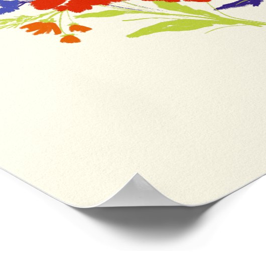 Retro Wallpaper Wildflower Poster (Ecke)