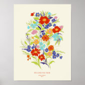 Retro Wallpaper Wildflower Poster (Vorne)