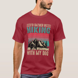 Retro-Wanderhundliebhaber-Berg-Grafik T-Shirt