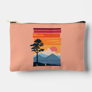 Retro-Wanderlust-Sonnenuntergang-Berg-Naturschönhe Zubehörtasche