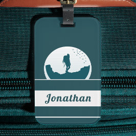 Retro Wandern Camping Landschaft Individuelle Name Gepäckanhänger