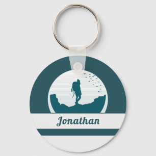 Retro Wandern Camping Landschaft Individuelle Name Schlüsselanhänger