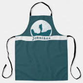 Retro Wandern Camping Landschaft Individuelle Name Schürze (Vorderseite)