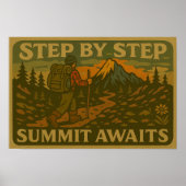 Retro Wandern Motivierend Poster (Vorne)