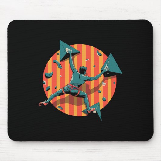 Retro-Wandkletterer Indoor-Boulder-Sport-Geschenke Mousepad (Vorne)