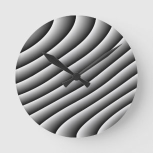 Retro-Wanduhr mit welligen Linien Runde Wanduhr