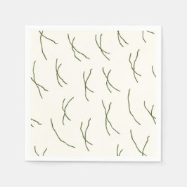 Retro Warm Abstract Dashes | Cream White Serviette